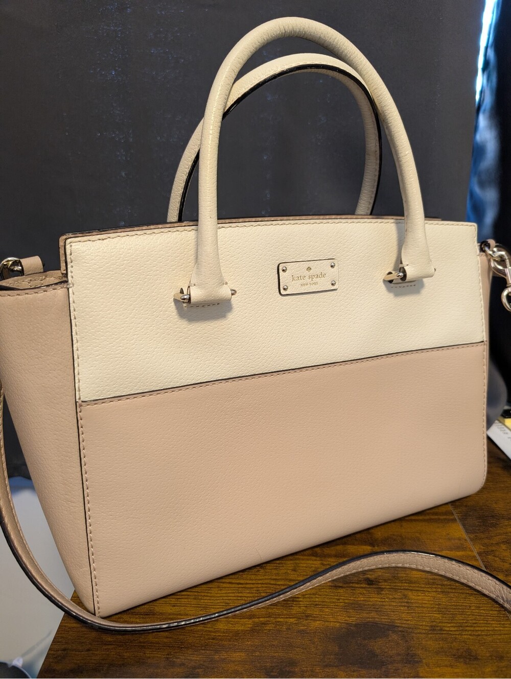 1766 - Kate Spade New York Grove Street Lana Satchel in the Cement & Beige